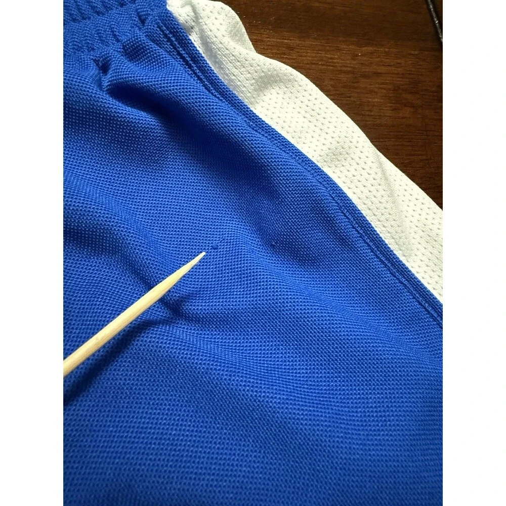 🔥Vintage Diadora Soccer Shorts Mens M Blue Vtg Shiny 90's Y2K Spellout Stitch